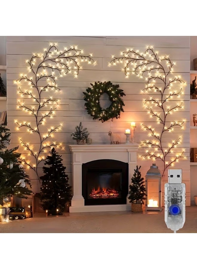 Bincoo Branch Vine Wall Sconce, 144 LED Starlight Atmosphere Lamp, USB Charging, Remote Control Version, Freely Bendable Decorative Lighting For Bedroom, Living Room, Hallway - Image 2